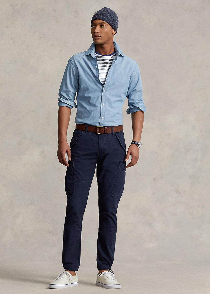 ポロ ラルフ ローレン パンツ メンズ ネイビー スリム フィット キャンバス Cargo Pants EKJUM1572